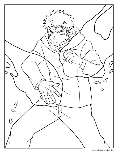 Jujutsu Kaisen Ausmalbild 16 als Gratis-PDF Jujutsu Kaisen Ausmalbild 16 - kostenlos zum Ausdrucken