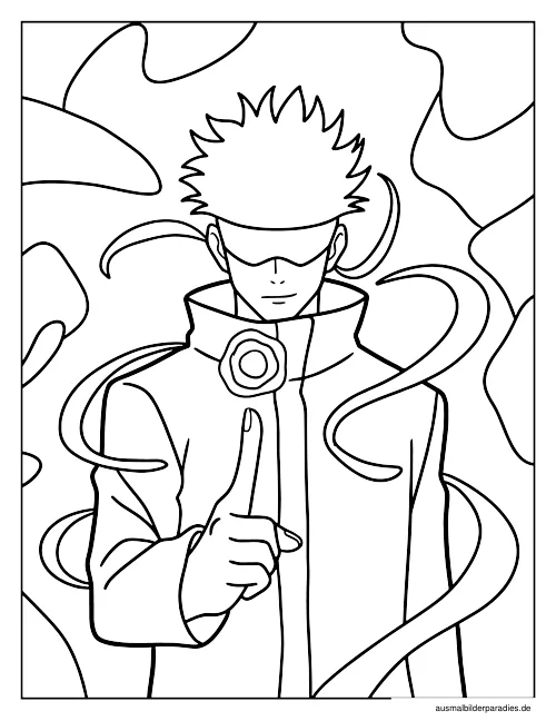 Jujutsu Kaisen Ausmalbild 4 als Gratis-PDF Jujutsu Kaisen Ausmalbild 4 - kostenlos zum Ausdrucken