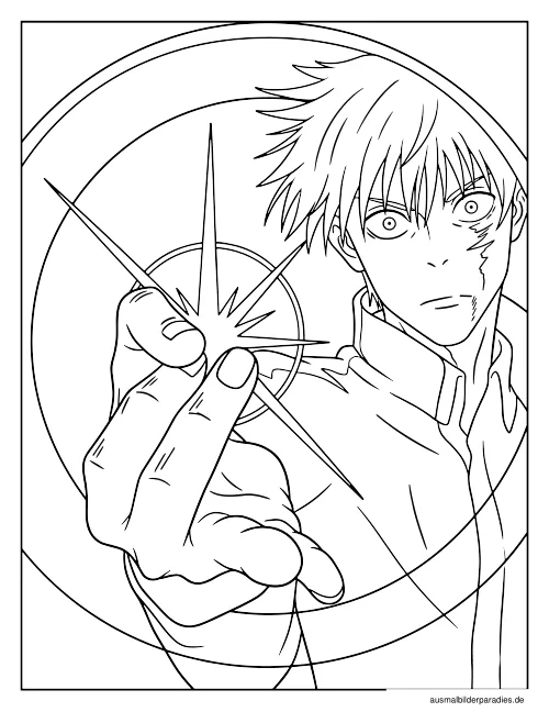 Jujutsu Kaisen Ausmalbild 5 als Gratis-PDF Jujutsu Kaisen Ausmalbild 5 - kostenlos zum Ausdrucken