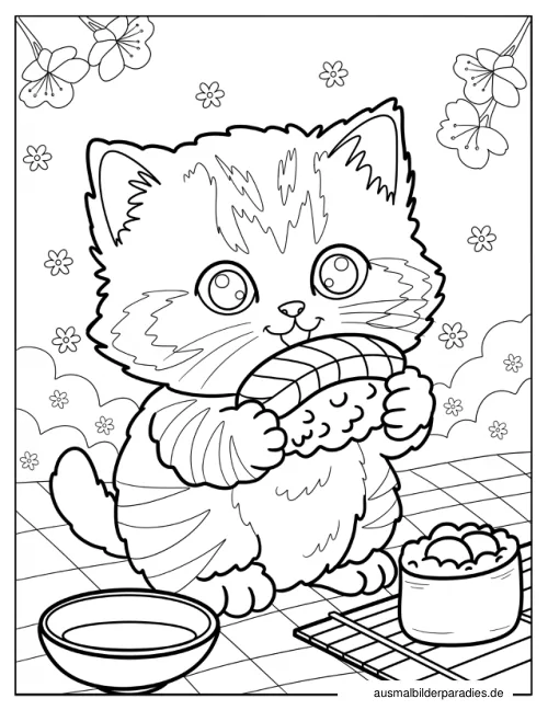 Kätzchen Ausmalbild 13 als Gratis-PDF Kätzchen Ausmalbild 13 - kostenlos zum Ausdrucken