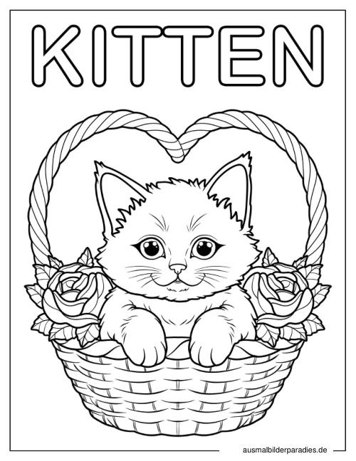 Kätzchen Ausmalbild 2 als Gratis-PDF Kätzchen Ausmalbild 2 - kostenlos zum Ausdrucken