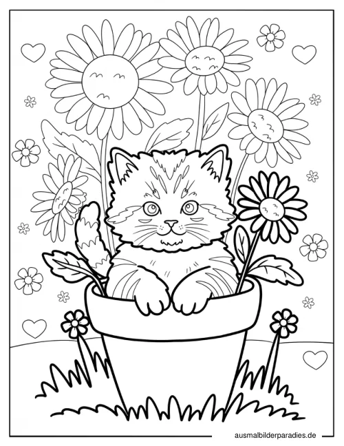 Kätzchen Ausmalbild 31 als Gratis-PDF Kätzchen Ausmalbild 31 - kostenlos zum Ausdrucken