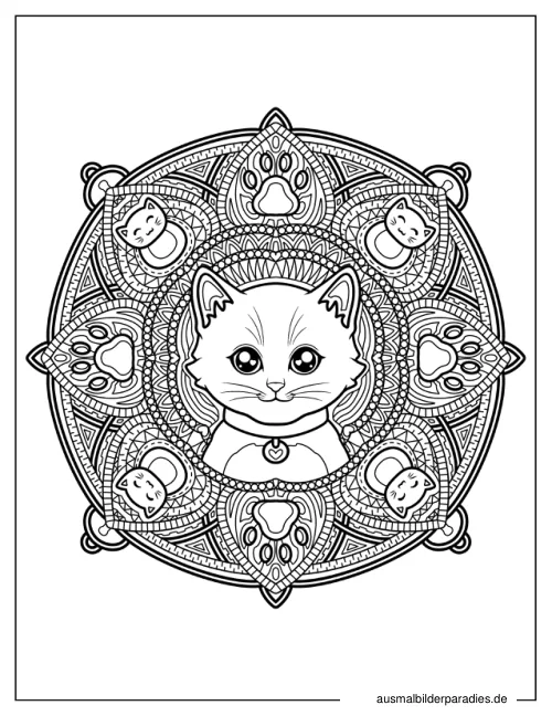 Kätzchen Ausmalbild 32 als Gratis-PDF Kätzchen Ausmalbild 32 - kostenlos zum Ausdrucken
