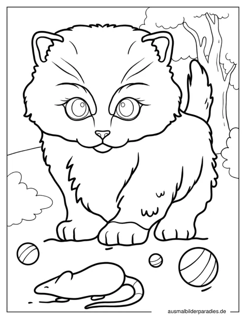 Kätzchen Ausmalbild 4 als Gratis-PDF Kätzchen Ausmalbild 4 - kostenlos zum Ausdrucken