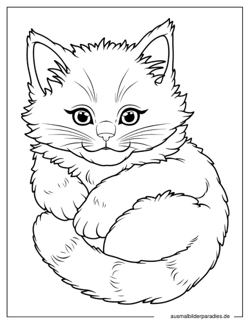Kätzchen Ausmalbild 9 als Gratis-PDF Kätzchen Ausmalbild 9 - kostenlos zum Ausdrucken