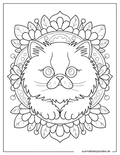 Katze Ausmalbild 10 als Gratis-PDF Katze Ausmalbild 10 - kostenlos zum Ausdrucken