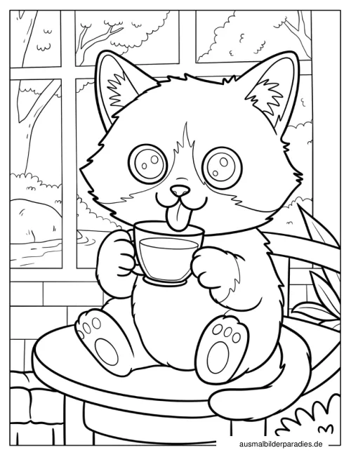 Katze Ausmalbild 11 als Gratis-PDF Katze Ausmalbild 11 - kostenlos zum Ausdrucken