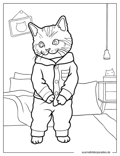 Katze Ausmalbild 14 als Gratis-PDF Katze Ausmalbild 14 - kostenlos zum Ausdrucken
