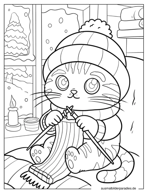 Katze Ausmalbild 17 als Gratis-PDF Katze Ausmalbild 17 - kostenlos zum Ausdrucken
