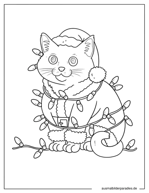 Katze Ausmalbild 2 als Gratis-PDF Katze Ausmalbild 2 - kostenlos zum Ausdrucken