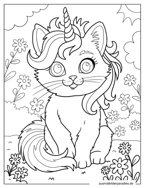 Katze Ausmalbild 20 als Gratis-PDF Katze Ausmalbild 20 - kostenlos zum Ausdrucken