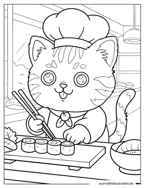 Katze Ausmalbild 21 als Gratis-PDF Katze Ausmalbild 21 - kostenlos zum Ausdrucken