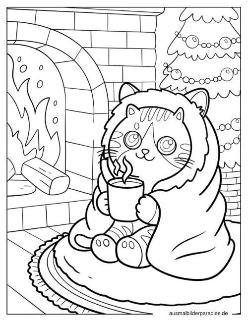 Katze Ausmalbild 22 als Gratis-PDF Katze Ausmalbild 22 - kostenlos zum Ausdrucken