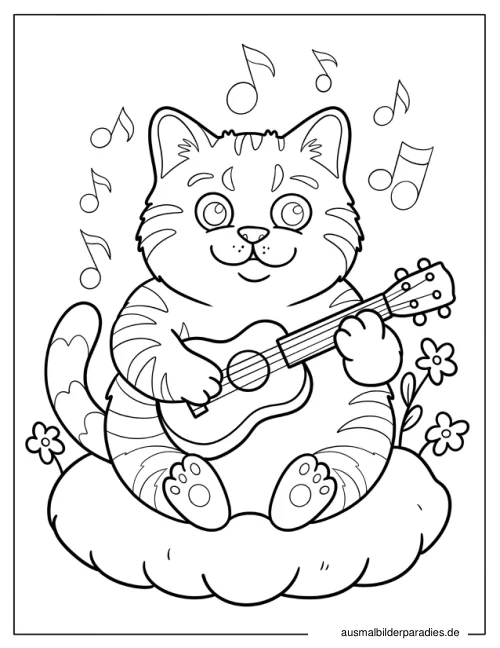Katze Ausmalbild 23 als Gratis-PDF Katze Ausmalbild 23 - kostenlos zum Ausdrucken