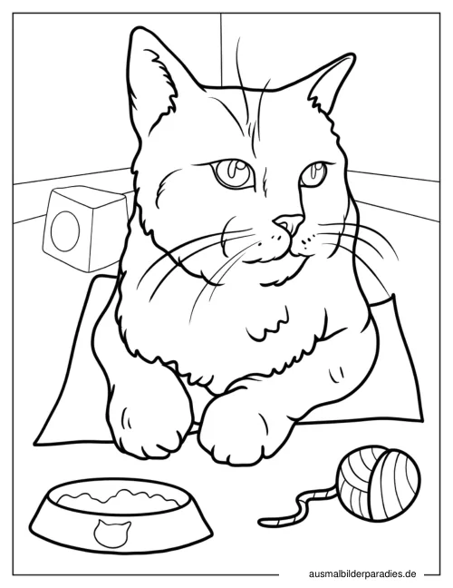 Katze Ausmalbild 24 als Gratis-PDF Katze Ausmalbild 24 - kostenlos zum Ausdrucken