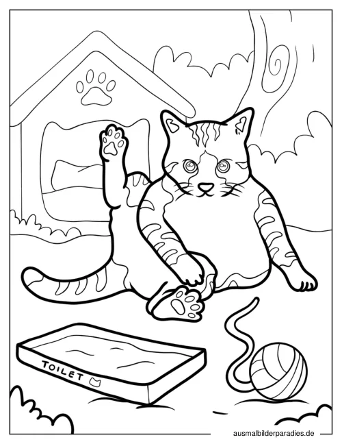 Katze Ausmalbild 25 als Gratis-PDF Katze Ausmalbild 25 - kostenlos zum Ausdrucken