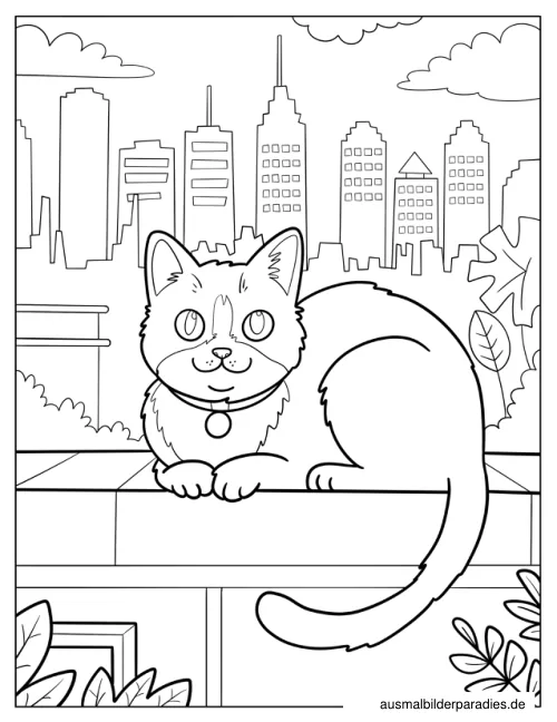Katze Ausmalbild 28 als Gratis-PDF Katze Ausmalbild 28 - kostenlos zum Ausdrucken