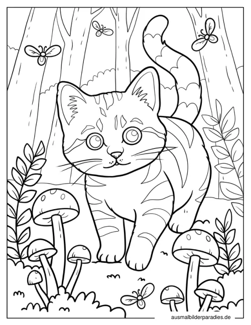 Katze Ausmalbild 29 als Gratis-PDF Katze Ausmalbild 29 - kostenlos zum Ausdrucken