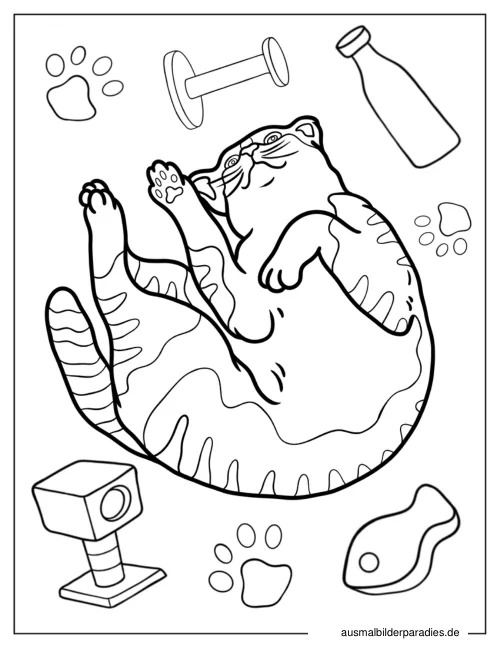 Katze Ausmalbild 3 als Gratis-PDF Katze Ausmalbild 3 - kostenlos zum Ausdrucken