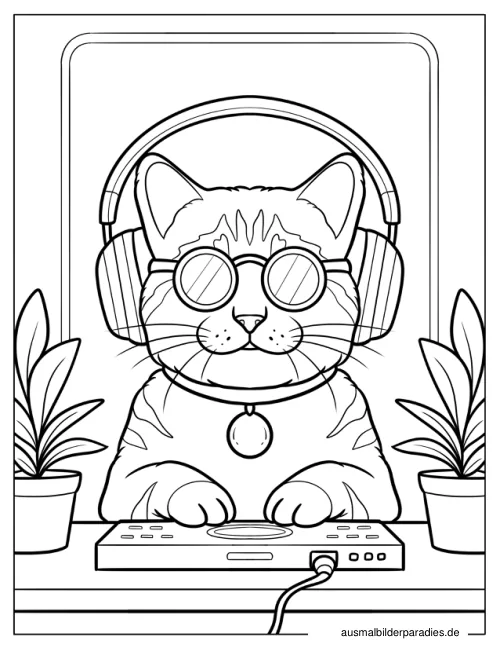 Katze Ausmalbild 30 als Gratis-PDF Katze Ausmalbild 30 - kostenlos zum Ausdrucken
