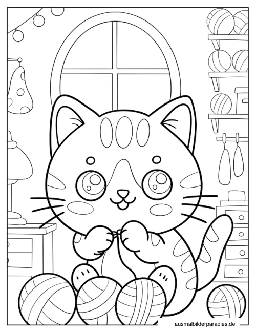 Katze Ausmalbild 34 als Gratis-PDF Katze Ausmalbild 34 - kostenlos zum Ausdrucken