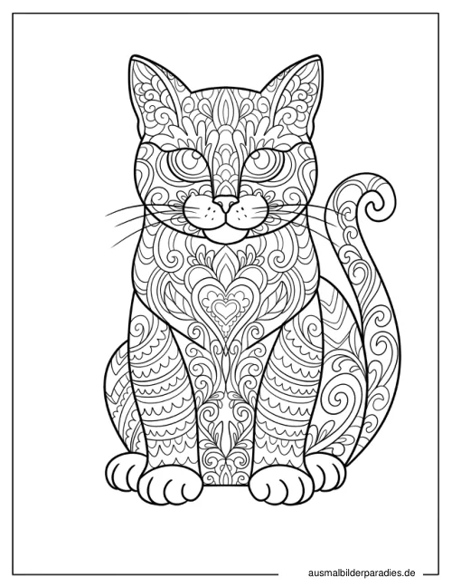 Katze Ausmalbild 35 als Gratis-PDF Katze Ausmalbild 35 - kostenlos zum Ausdrucken