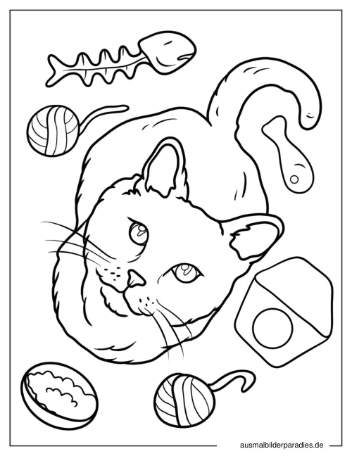 Katze Ausmalbild 4 als Gratis-PDF Katze Ausmalbild 4 - kostenlos zum Ausdrucken