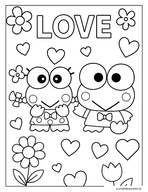 Keroppi Ausmalbild 10 - kostenlos zum Ausdrucken