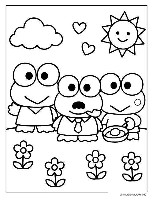 Keroppi Ausmalbild 14 - kostenlos zum Ausdrucken