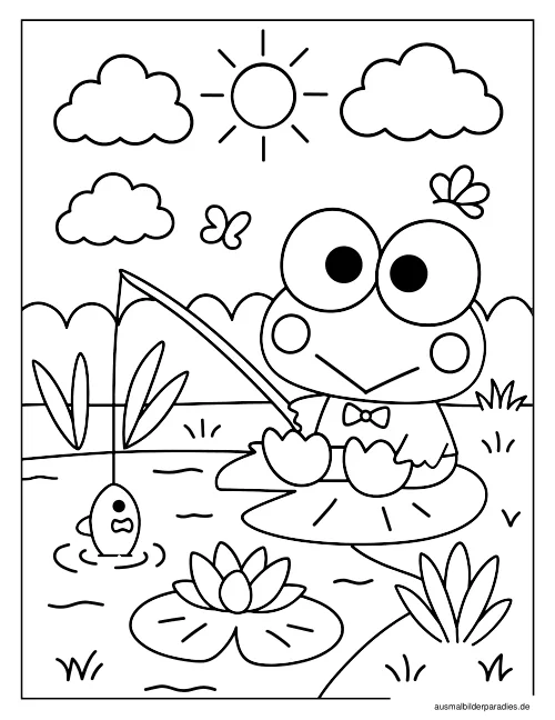 Keroppi Ausmalbild 15 - kostenlos zum Ausdrucken
