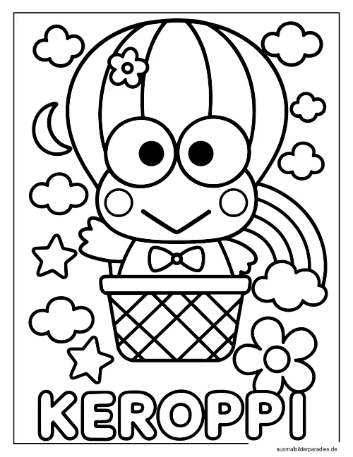Keroppi Ausmalbild 17 - kostenlos zum Ausdrucken