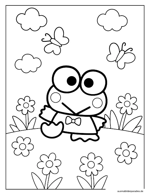 Keroppi Ausmalbild 18 - kostenlos zum Ausdrucken