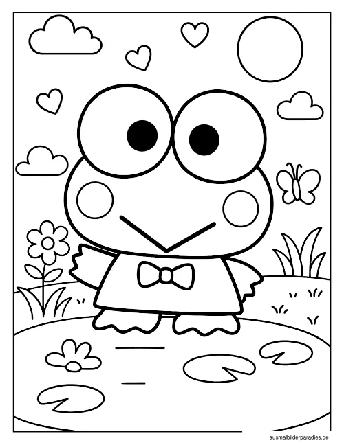 Keroppi Ausmalbild 19 - kostenlos zum Ausdrucken