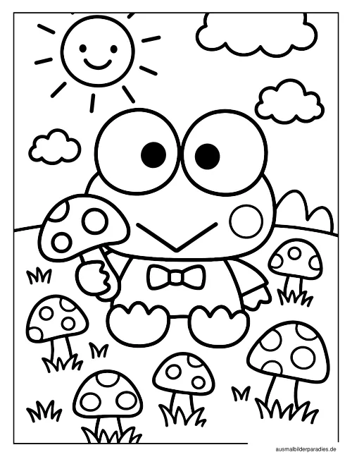Keroppi Ausmalbild 2 - kostenlos zum Ausdrucken