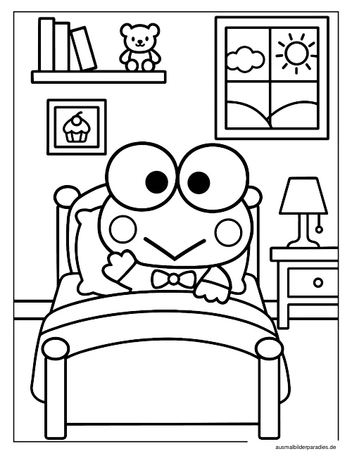 Keroppi Ausmalbild 20 - kostenlos zum Ausdrucken