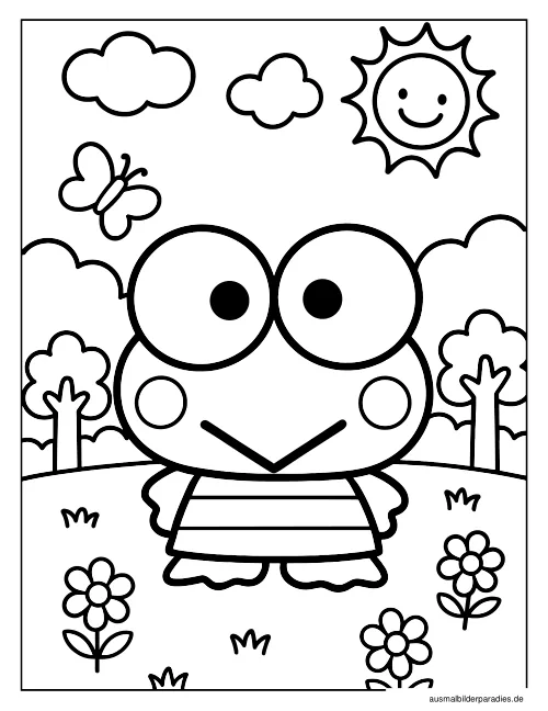Keroppi Ausmalbild 21 - kostenlos zum Ausdrucken