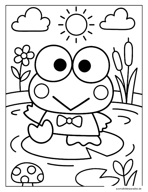 Keroppi Ausmalbild 22 - kostenlos zum Ausdrucken