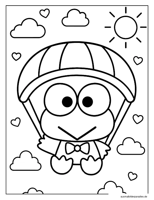 Keroppi Ausmalbild 23 - kostenlos zum Ausdrucken