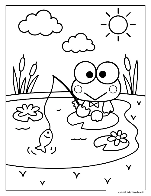 Keroppi Ausmalbild 3 - kostenlos zum Ausdrucken