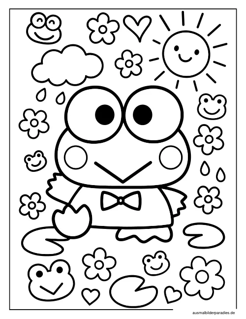 Keroppi Ausmalbild 31 - kostenlos zum Ausdrucken
