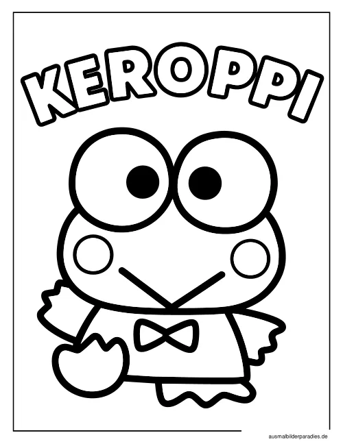 Keroppi Ausmalbild 33 - kostenlos zum Ausdrucken