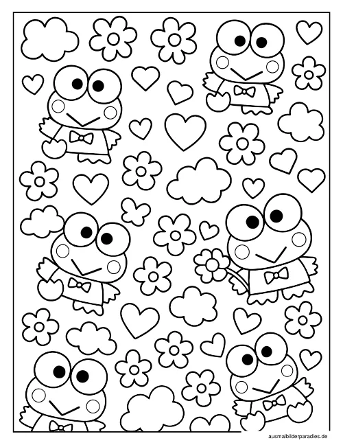 Keroppi Ausmalbild 4 - kostenlos zum Ausdrucken