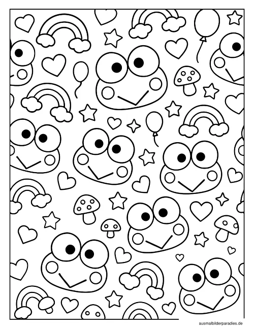 Keroppi Ausmalbild 5 - kostenlos zum Ausdrucken