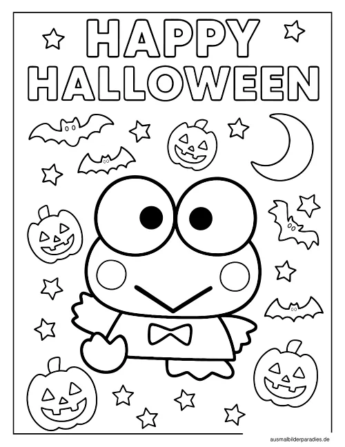 Keroppi Ausmalbild 6 - kostenlos zum Ausdrucken
