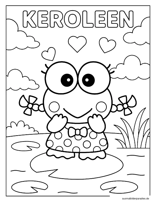 Keroppi Ausmalbild 7 - kostenlos zum Ausdrucken