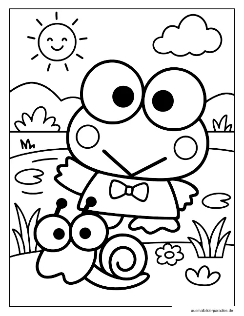 Keroppi Ausmalbild 9 - kostenlos zum Ausdrucken
