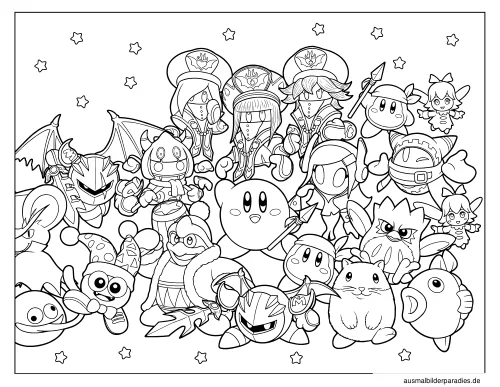 Kirby Ausmalbild 13 als Gratis-PDF Kirby Ausmalbild 13 - kostenlos zum Ausdrucken