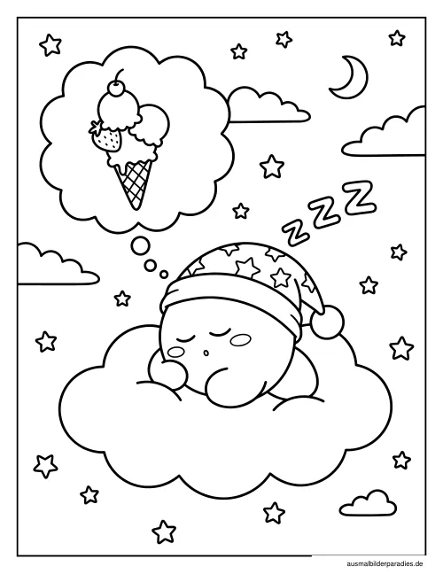 Kirby Ausmalbild 15 als Gratis-PDF Kirby Ausmalbild 15 - kostenlos zum Ausdrucken