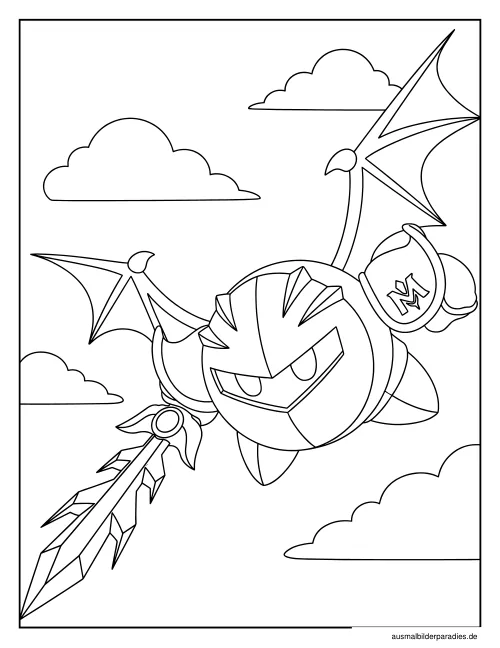 Kirby Ausmalbild 17 als Gratis-PDF Kirby Ausmalbild 17 - kostenlos zum Ausdrucken