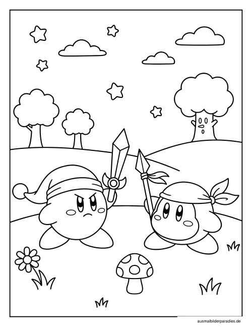 Kirby Ausmalbild 19 als Gratis-PDF Kirby Ausmalbild 19 - kostenlos zum Ausdrucken